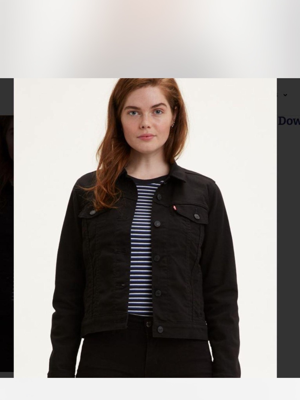 Levi's Women's Black Denim Trucker Jacket with Button Front